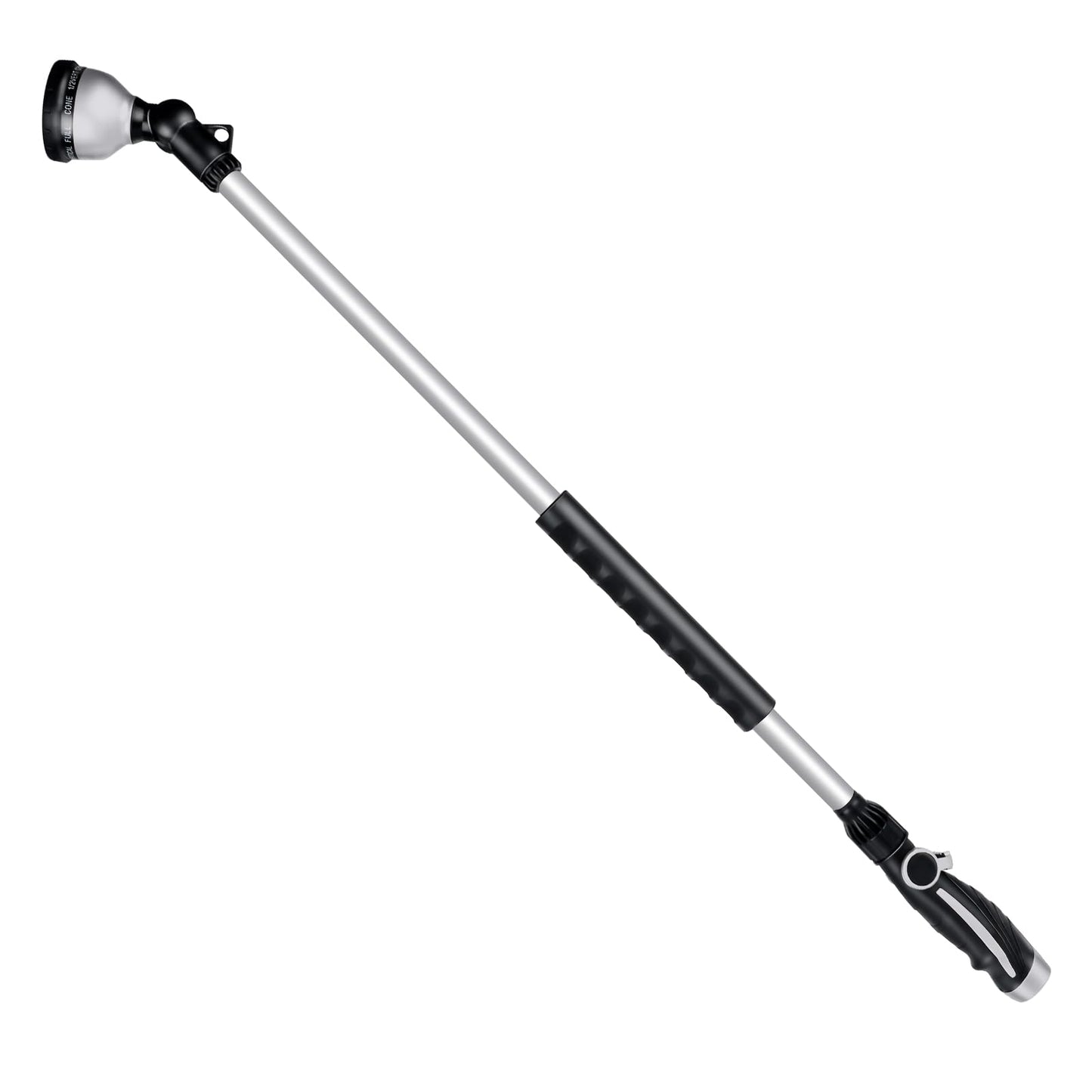 RESTMO 36” Long Watering Wand, Metal Garden Hose Wand with 180° Swivel Head and 10 Spray Patterns, Heavy Duty Hose Nozzle Sprayer with Thumb Flow Control, for Water Hanging Baskets, Shrubs, Silver