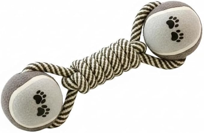 Dog Rope Toy (Pack of 2) with Tennis Balls – Durable Cotton Tug of War Dog Toy for Small, Medium & Large Dogs – Interactive Chew Rope Toy for Aggressive Chewers