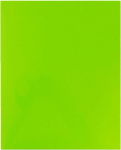 JAM PAPER Custom Printed Semi-Gloss Folders with Round Corner Pockets - Personalized Logo & Text - 12pt C1S - Lime Green - 250/Pack