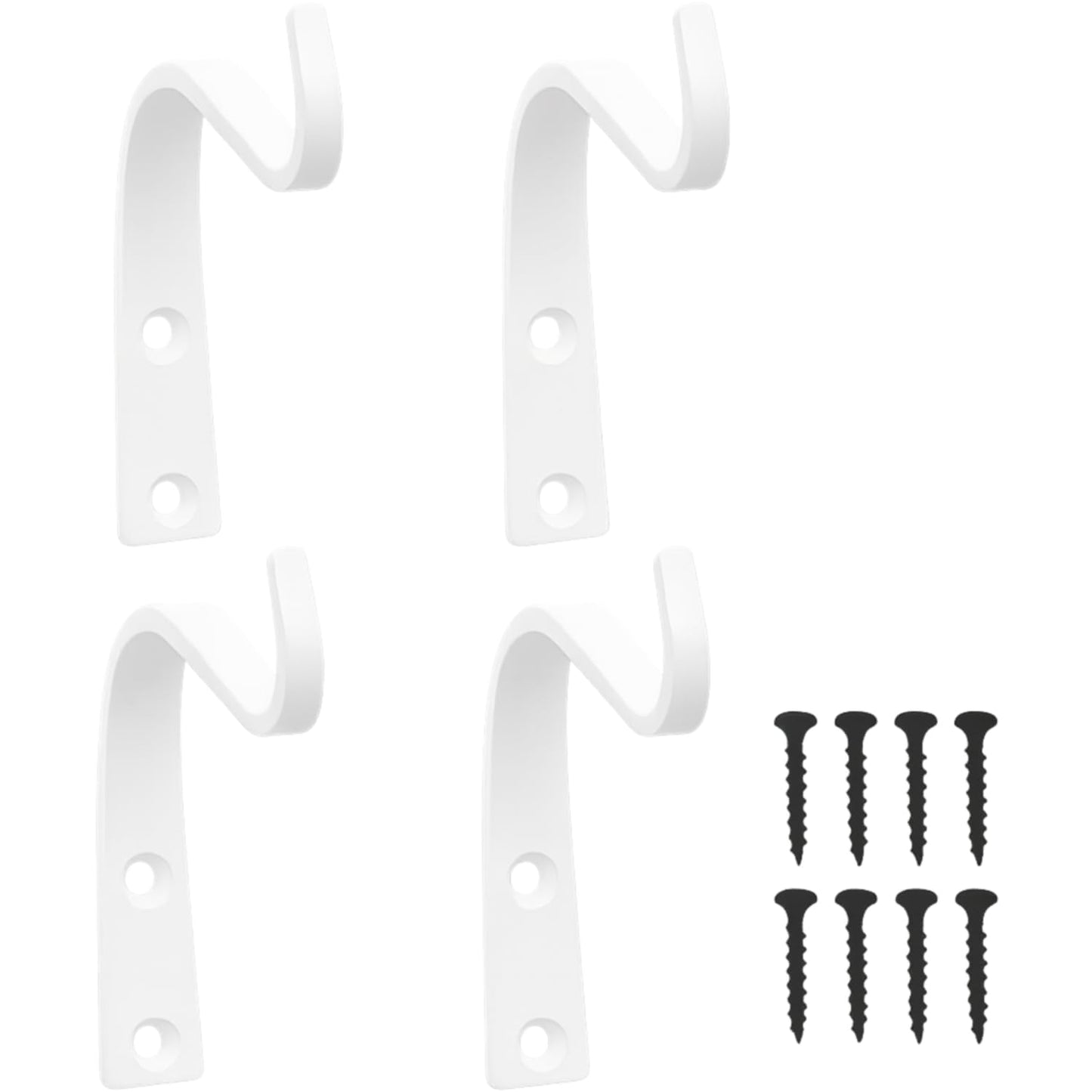 HERNGEE 4 Inch Cast Iron Plant Hook – White Wall Mounted Plant Hanger Bracket for Hanging Baskets, Lanterns or Wind Chimes – Heavy-Duty Hook with Screws Included