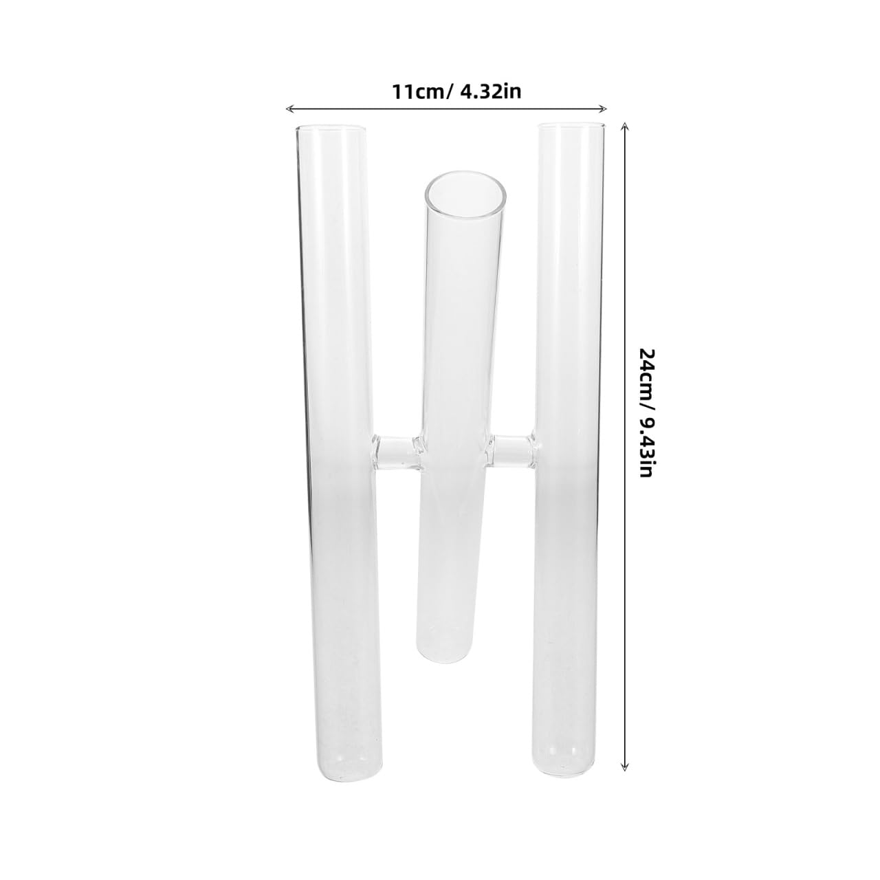 HOODANCOS 3Pcs Borosilicate Glass Test Tube Vases, Transparent Clear Floral Tubes, Minimalist Artistic Flower Arrangement Containers for Home Bedroom Office Party Decor 9.44X4.33X0.98In