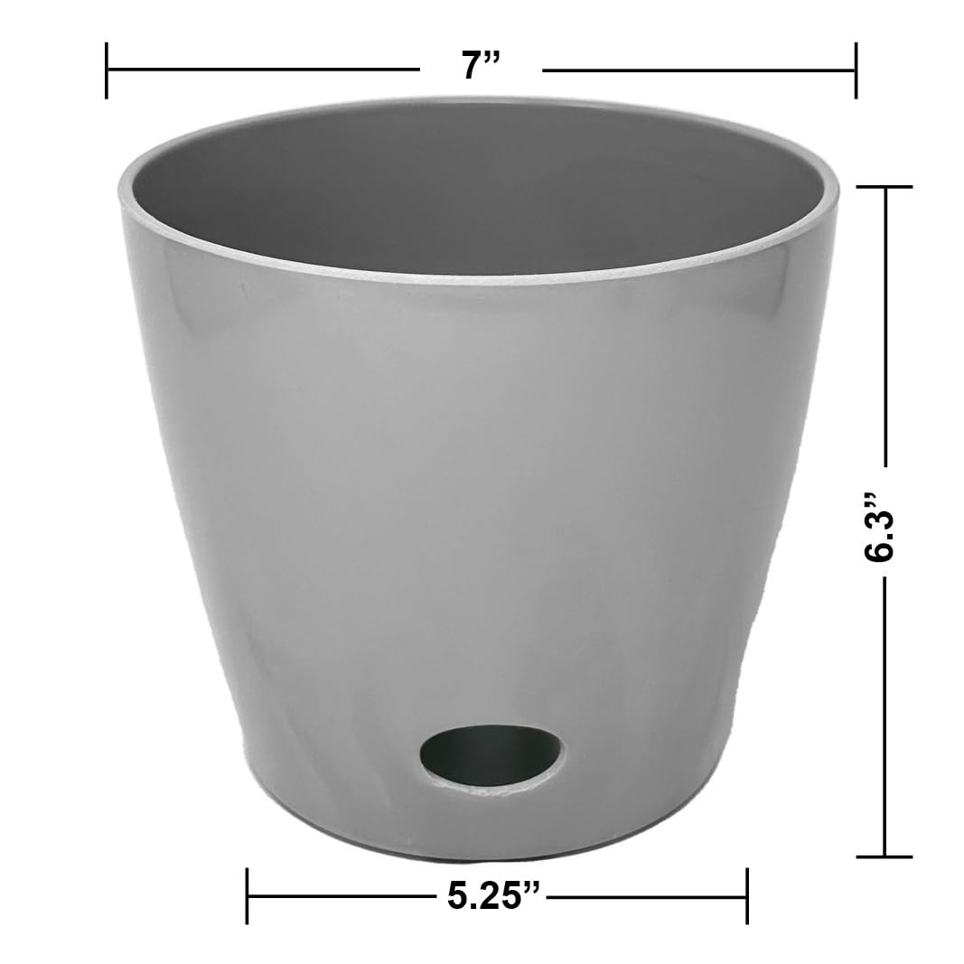 7” Self-Watering Pot – Eco-Friendly Bamboo Planter, Biodegradable & Plastic-Free, Indoor/Outdoor Plant Pot with Built-in Water Well for Healthy Root Growth