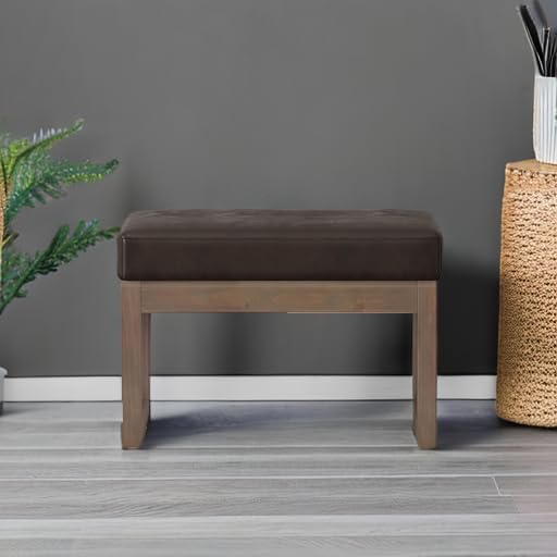 SIMPLIHOME Milltown Small Ottoman Bench