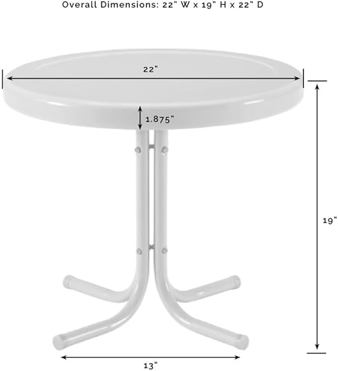 Crosley Furniture Griffith Weather Resistant Retro Metal Outdoor Side Table