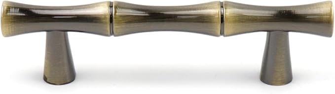 2PCS Bamboo Pull, Bronze Antique Brass Zinc Alloy Cabinet Handles, 2.5 Inch