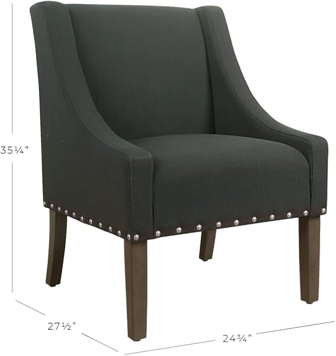 Homepop Home Decor | Upholstered Classic Swoop Arm Accent Chair | Accent Chairs
