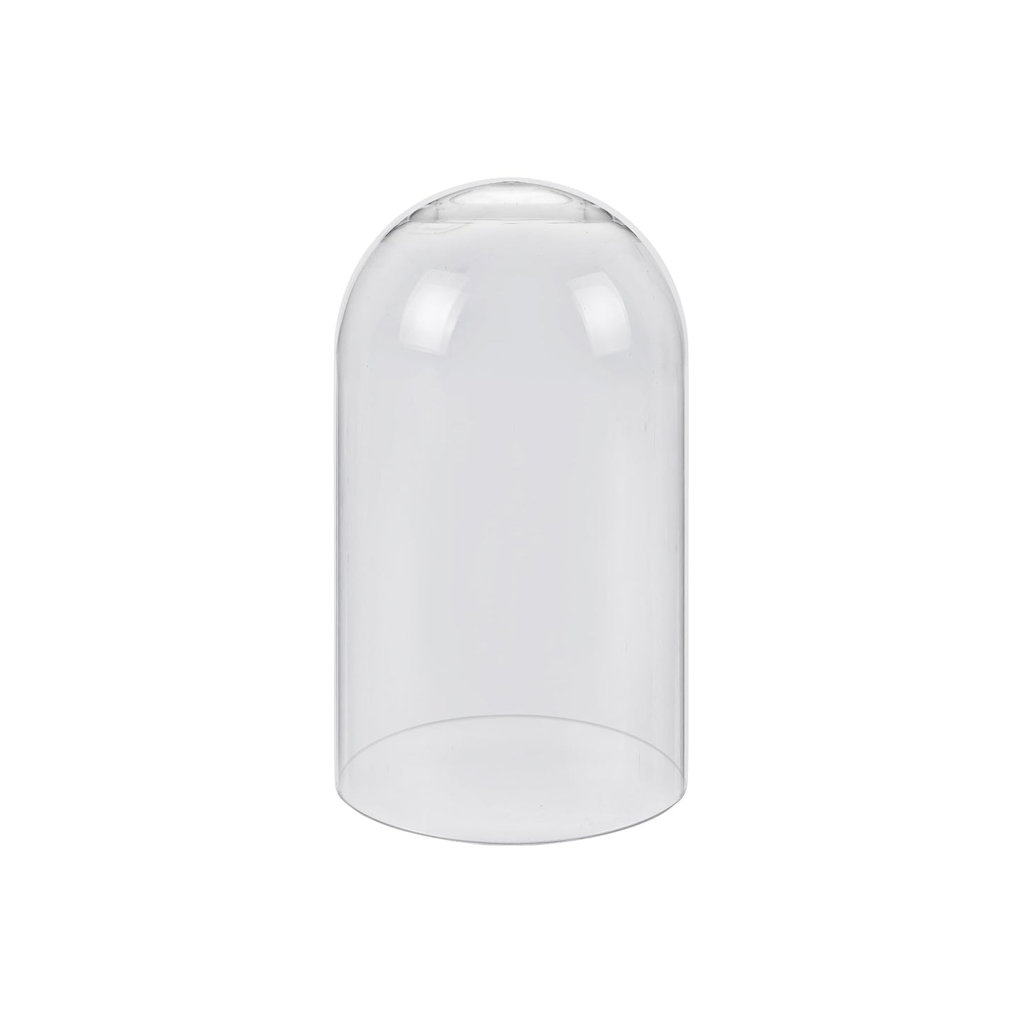 10" Tall Clear Glass Display Cloche, Dome Shape for Terrarium, Plants, Trinkets, Cakes, Figurines, LED Light String, Candle. Cloche Glass Dome, Bell Jar Display Case (1, 5.5"x10")