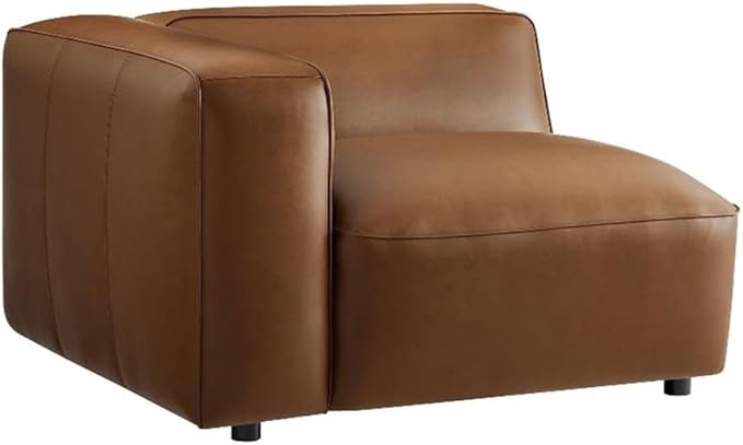 Modway Auren Vegan Leather Left Modular Armchair in Coffee