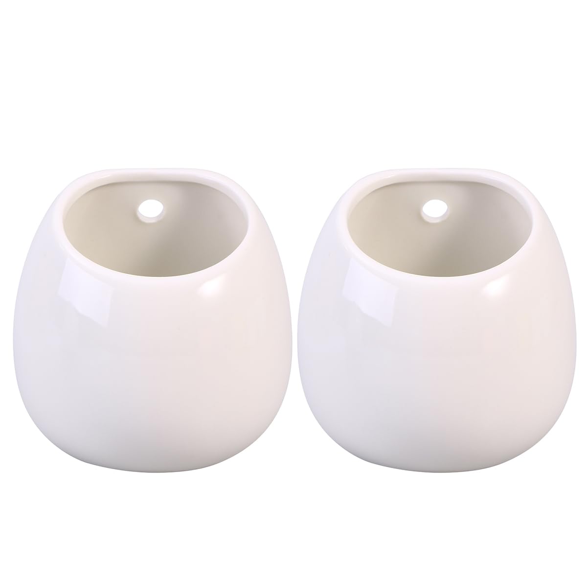 HOMSFOU 2pcs Tillandsia Air Planter Small Hanging Plant Wall Plant Containers Ceramic Hanging Planters Ceramic Vase Pot Pots Vase Pot Woman White Mini Basin