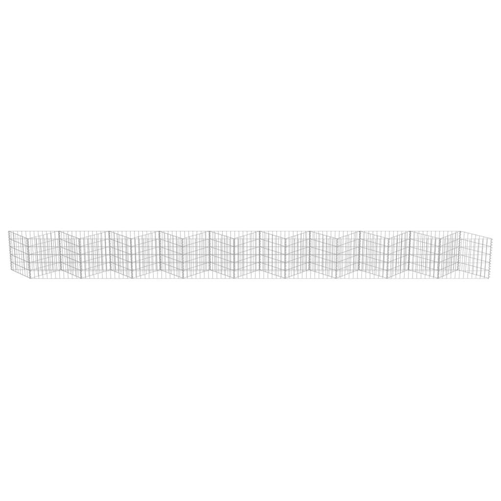 vidaXL Gabion Basket for Garden, Galvanised Steel Gabion Planter, Gabion Raised Bed, High Load Capacity, 248''x11,8x19,7''
