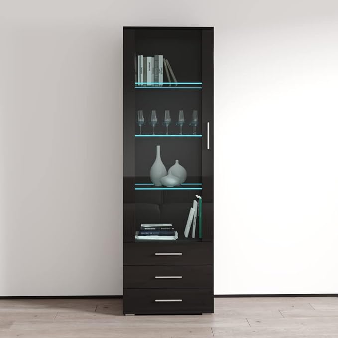 Meble Furniture Soho S1 1D3S Modern Freestanding Bookcase — 16-Color