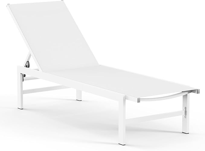 Vexwalx Outdoor Lounge Chair for Pool, Aluminum Chaise Lounge Chairs