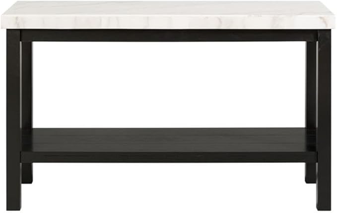 Picket House Furnishings Evie Wood Frame & Marble Top Console Table-White/Black