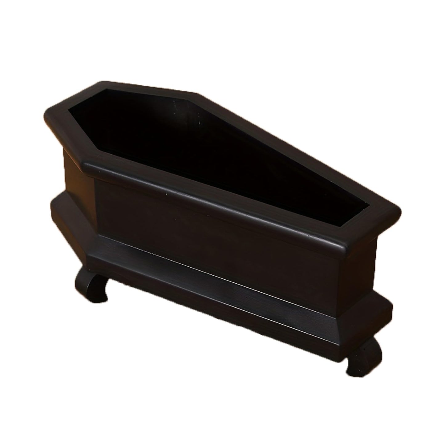 Fecovanti Halloween Style Mini Coffin Planter, Outdoor Succulent Pot, Indoor Resin Flower Pot with Drainage Holes, Desk Goth Decor