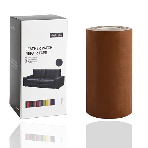 Leather Repair Tape kit Patch Heavy Duty, Retro Khaki 4x60 inch Self Adhesive