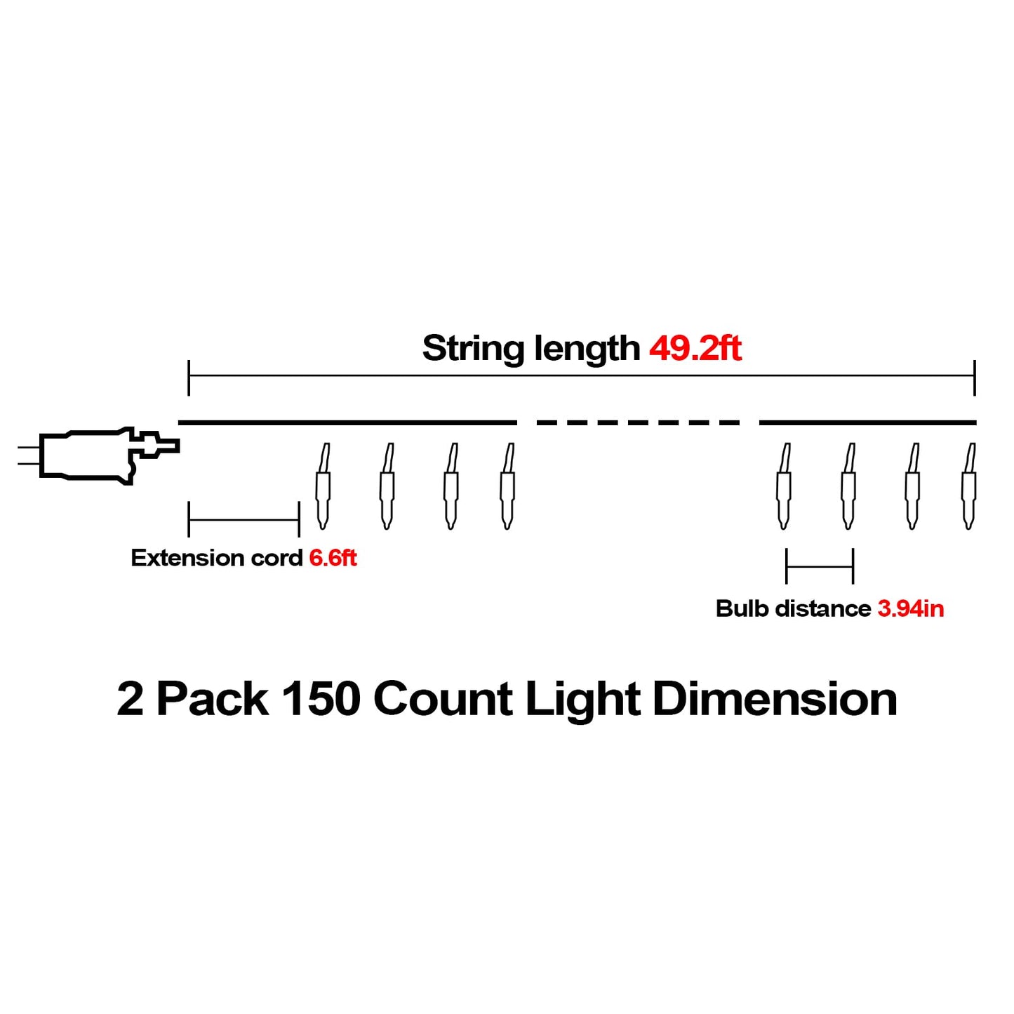 ILLUMINEW Orange Halloween Lights, 2 Pack 98ft 150 Count String Lights, Plug-in Waterproof Fall Lights for Spooky Halloween Yard Party Decor (Orange, 150 Count - 2 Pack)
