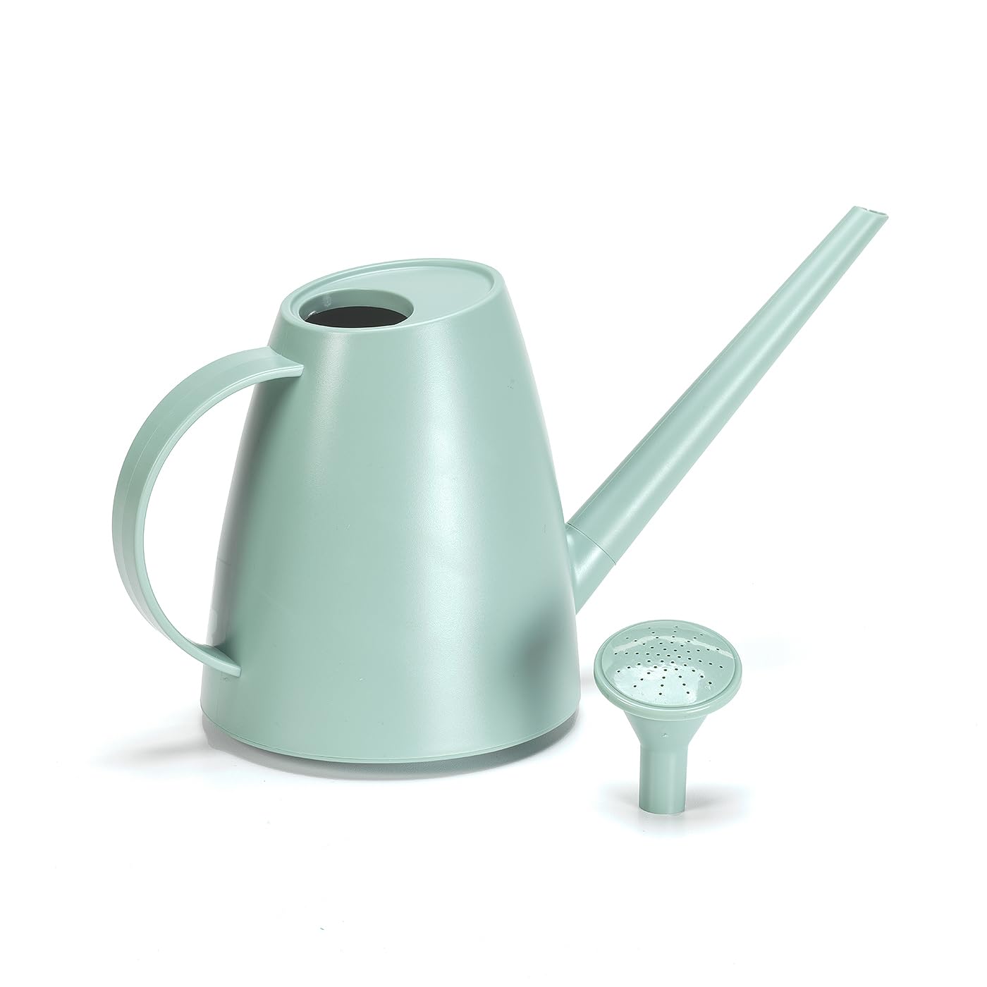 Rocky Mountain Goods Watering Can for Indoor Plants - Green 1.8L (1/2 Gallon) Small Watering Can with Long Spout - Shower Nozzle Adjustable Water Flow - Lightweight, Durable for Houseplants, Garden