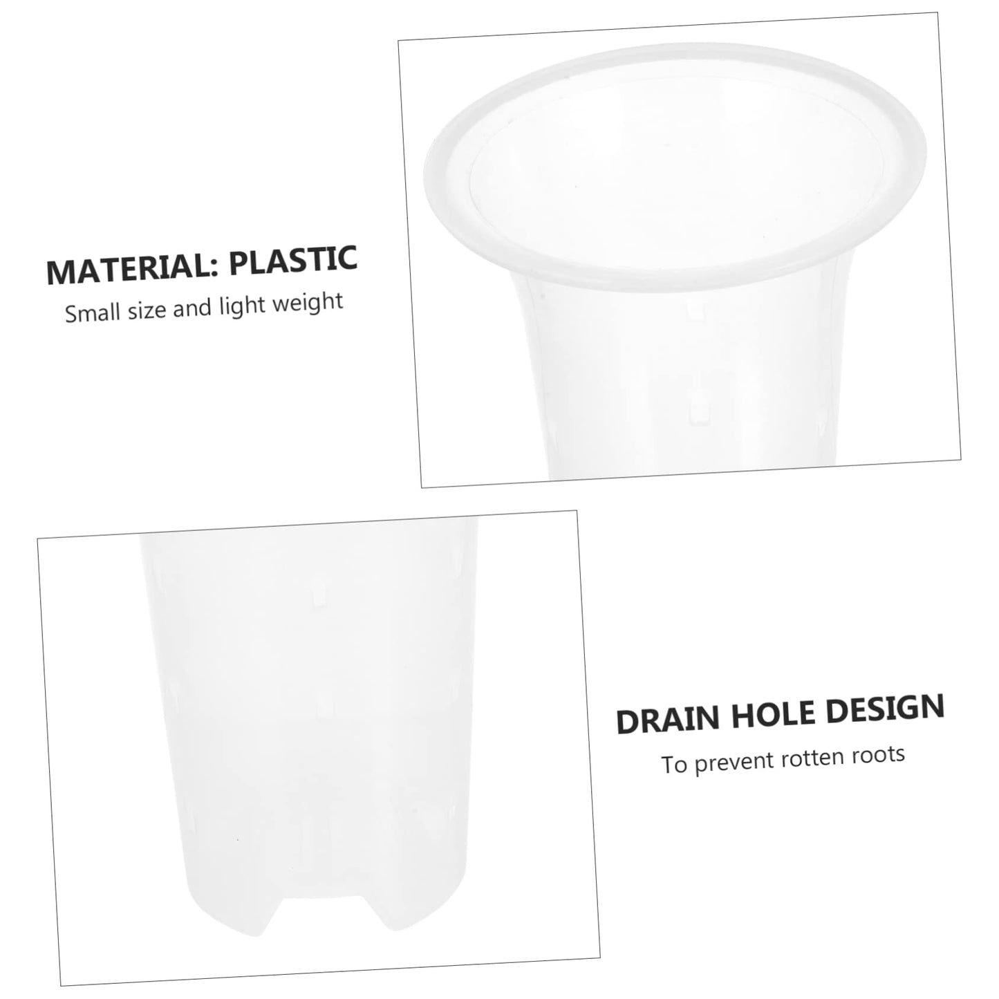 Gogogmee 5Pcs Orchid Planting Pots with Drainage Holes Plastic Flower Pots for Indoor Outdoor Gardening and Transplanting Versatile Plant Containers 5X7.67X2.75 Inch