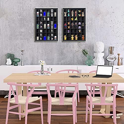 Shot Glass Display Case Wooden Cabinet Rack Holder Wall Mounted Black Shadow