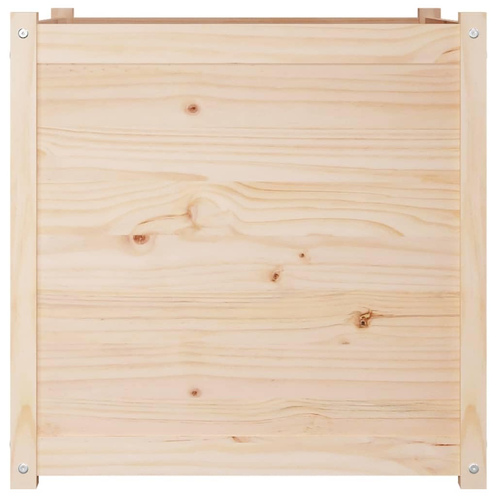 Coespram Solid Pine Large Outdoor Planter 27.6 in Square Rustic Raised Garden Box for Patio Balcony Porch Herb Flower Vegetable Tree