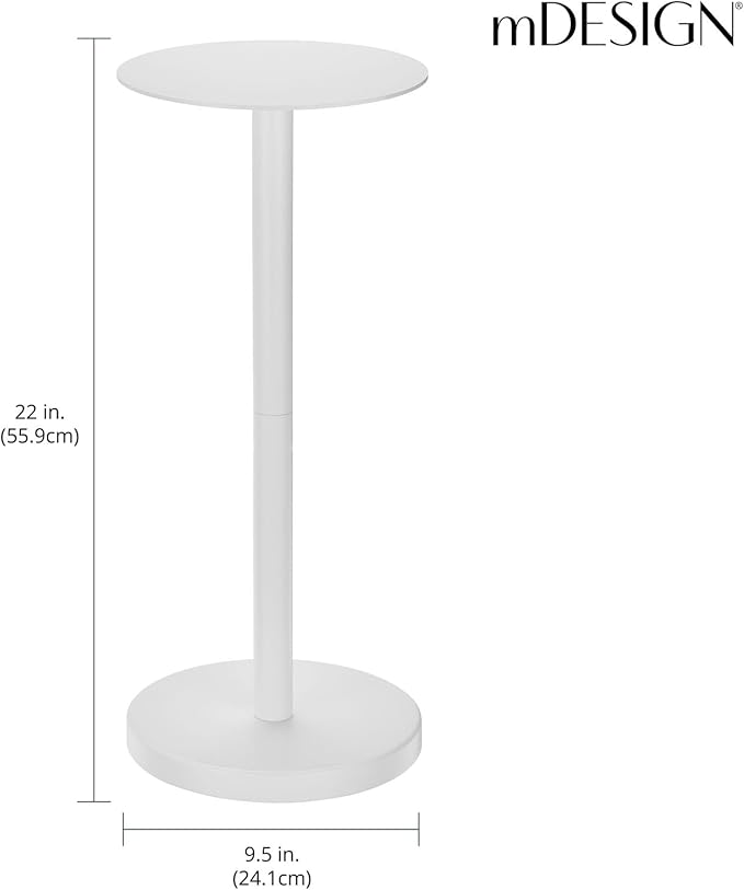mDesign Glass Top Side/End Drink Table