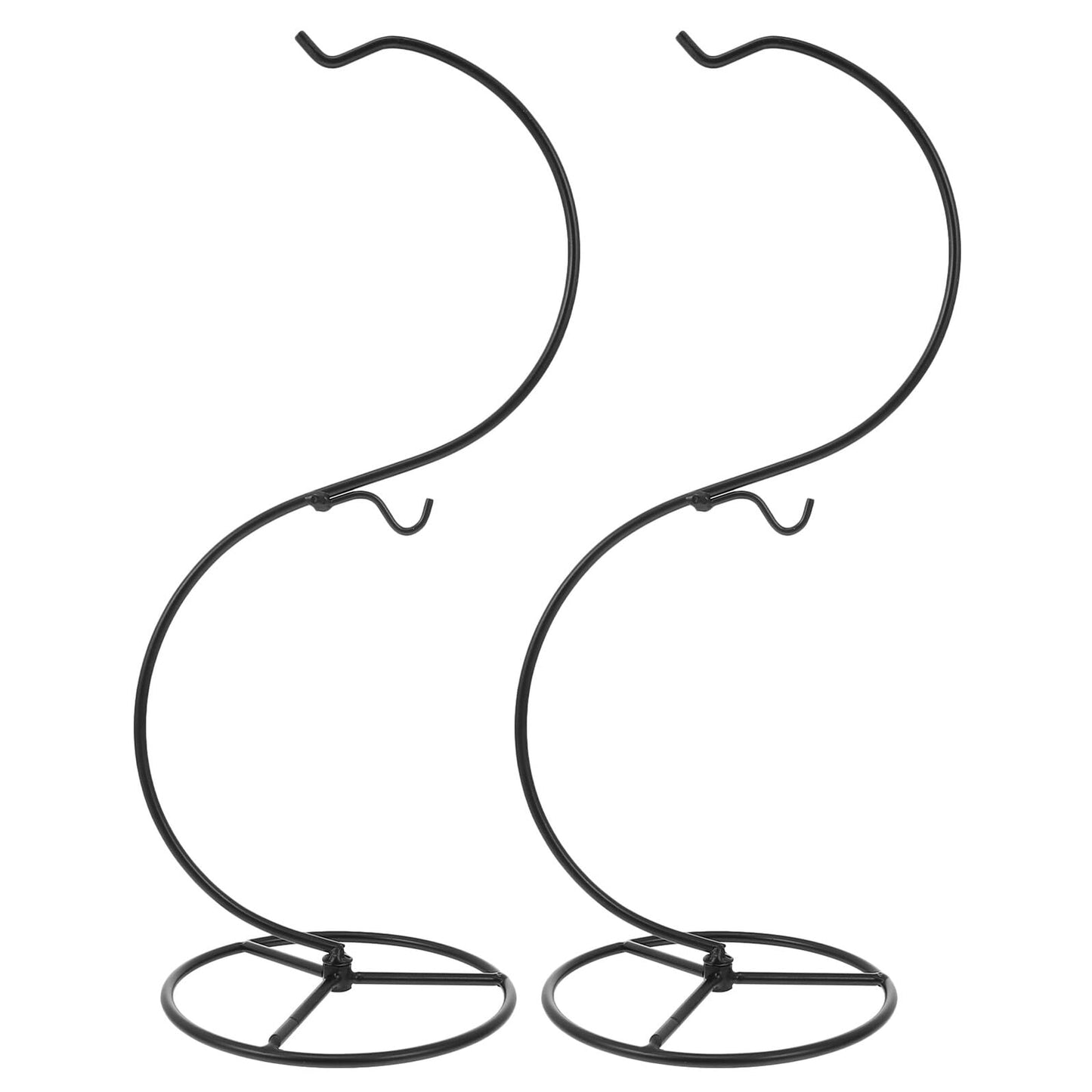 GRADENEVE 2pcs S-shaped Iron Terrarium Holder Stand for Indoor Plants, Hanging Glass Globe Pot Display Rack, Small Metal Plant Stand for Home Décor and Micro Landscape