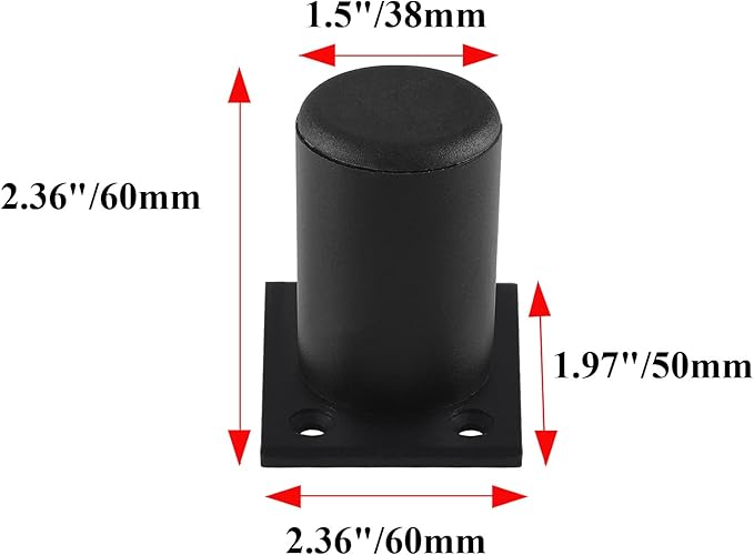 Set of 4 Furniture Legs 2.36 Inch, Adjustable Aluminum Alloy Cabinet Legs