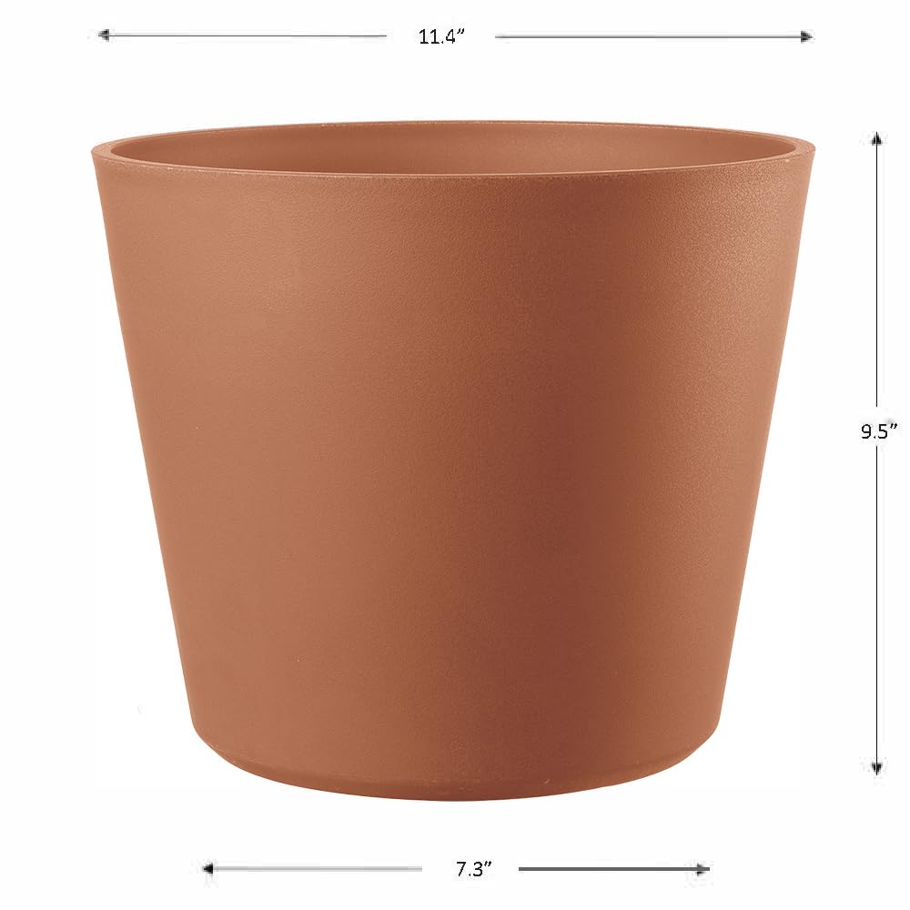Deroma Origin Indoor/Outdoor Round Planters – 100% Post Consumer Recycled Plastics, Made in Italy Modern Design | Perfect Sizes to Grow Your Small Succulents & Large Citrus Plants.