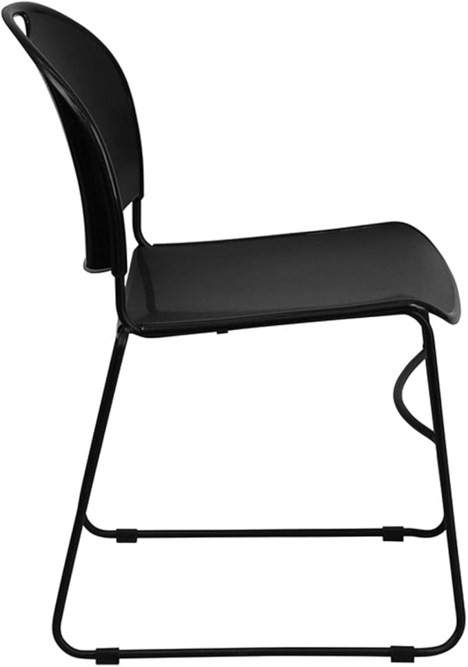 Flash Furniture HERCULES Series 880 lb. Capacity Black Ultra-Compact Stack Chair