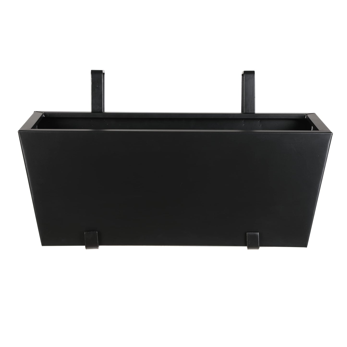 BIRDROCK HOME 1pk Metal Railing Planter - Balcony Flower Box - Deck Rail Boxes - House Apartment Plant Pot - Black
