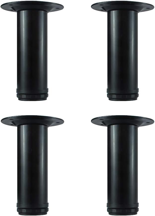 QLLY 6 Inch Adjustable Metal Coffee Table Legs, Heavy Duty Round Furniture Legs