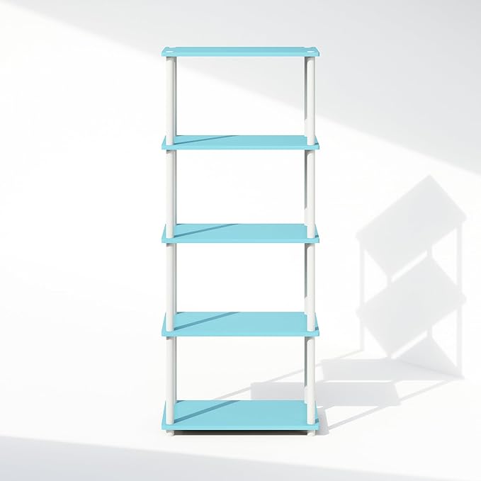 Furinno Turn-N-Tube Book Shelf, 5-Tier Bookshelf, Bookcase