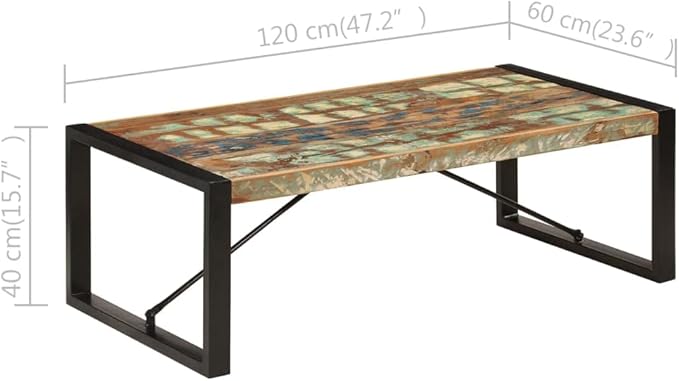 Coffee Table 47.2"x23.6"x15.7" Solid Reclaimed Wood, End Tables, Living Table