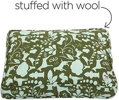 Molly Mutt Sheepy Wool-Filled Crate Pad, GOTS-Certified 100% Organic Cotton Canvas Cover with Soft 100% Natural Wool Insert, Ideal for Dog Bed or Kennel, Amarillo by Morning, 36" x 24" x 2.5"
