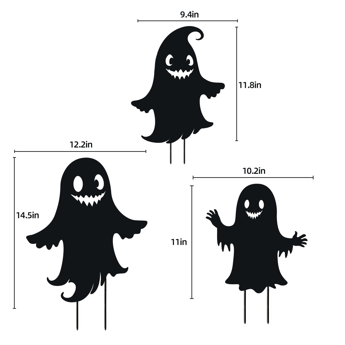 WACLSTDAY Ghost Metal Halloween Decorations Outdoor Garden Stakes, for Women/Men/Ghost Lovers,Black Silhouette Statues Yard Art, Lawn, Backyard, Patio, Pathway Decor
