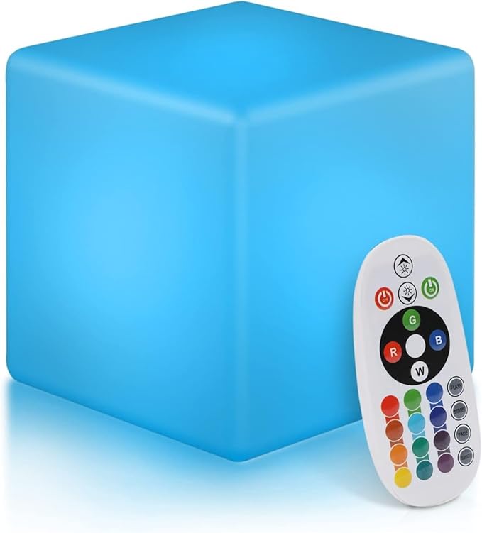 Rechargeable LED Cube Chair, 16 Colors Remote Conctrol Glow Furniture Stool
