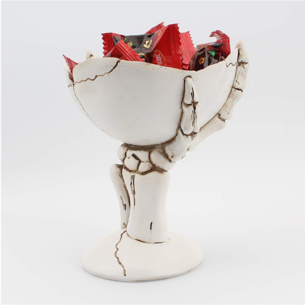 TOYANDONA Halloween Skeleton Candy Bowls Halloween Skull Bowl Resin Skeleton Hand Candy Dish- Bowl Holder Home Bar Desktop Decoration Figurine Tray