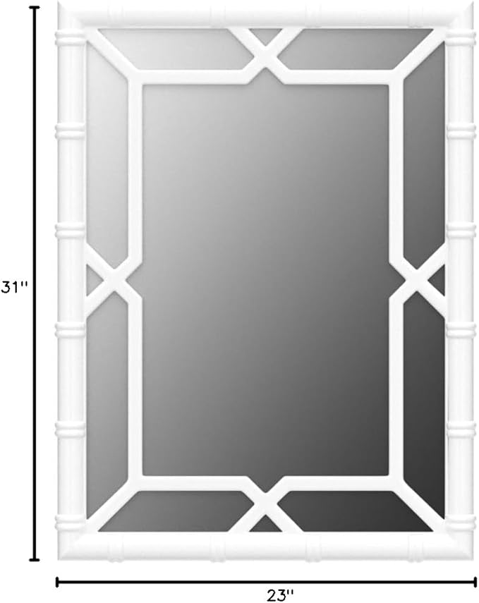 Bamboo-Look Solid Wood Window Pane Mirror 23" X 31"