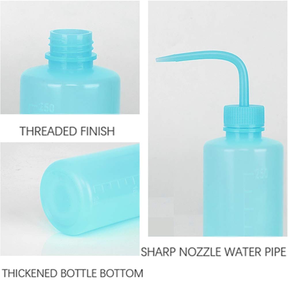 Oubest Squeeze Washing Bottle Succulent Watering Blue Water Squirt Irrigation Squeeze Sprinkling Can Plastic Wash Plant Bottle 500ml 3pc