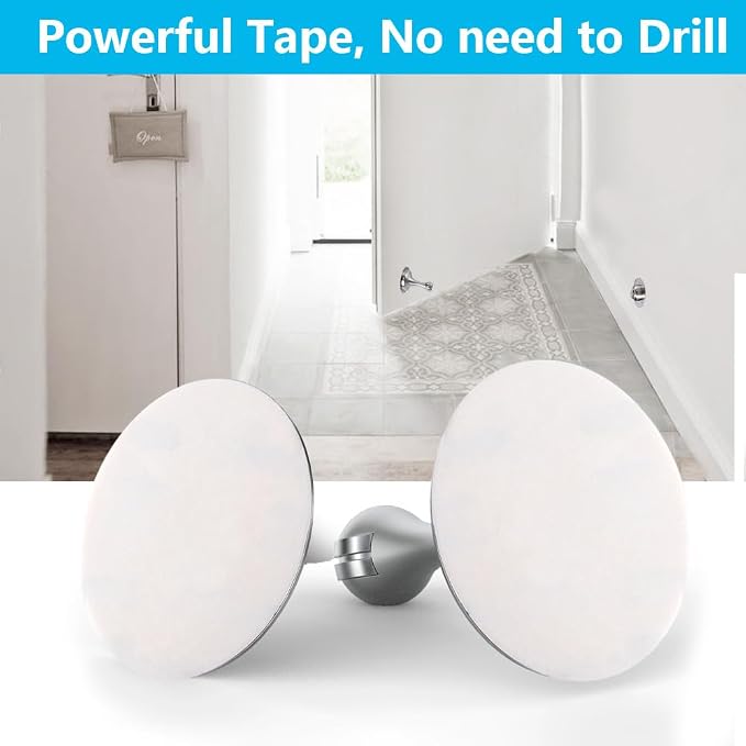 WINONLY Door Stopper, 4 Pack Magnetic Door Stop, Stainless Steel, Magnetic Door Catch, 3M Double-Sided Adhesive Tape, No Drilling, Screws for Stronger Mount, Hold Your Door Open, 4 Pack for Wide Doors