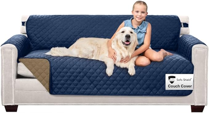 Sofa Shield® Couch Slip Covers for Dogs, Reversible Furniture Protector