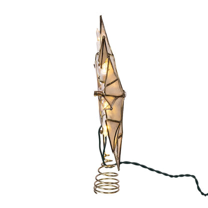 Kurt Adler 10 Light LED 12POINT Capiz Star + Gem Center Treetop