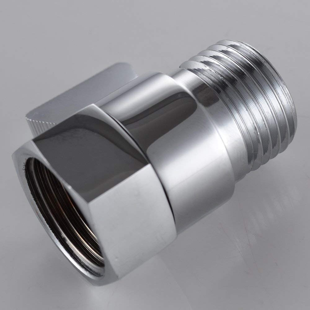 Aquafaucet Water Flow Control Valve Water Pressure Regulator Hand Shower & Bidet Sprayer Control Shut Off Valve Showerhead Brass Turn off Valve Polished Chrome G1/2 Standard Connection