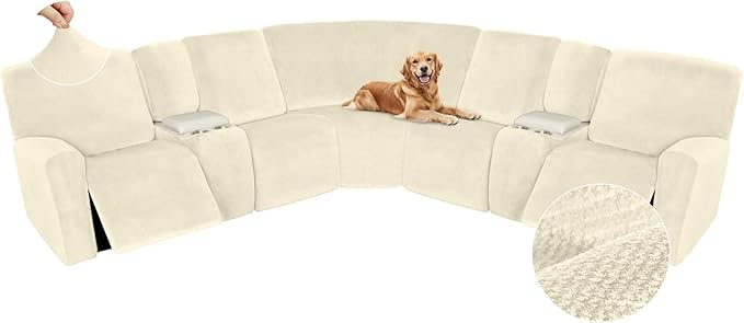 Arfntevss Sectional Recliner Couch Covers Velvet Washable Corner Sectional Sofa