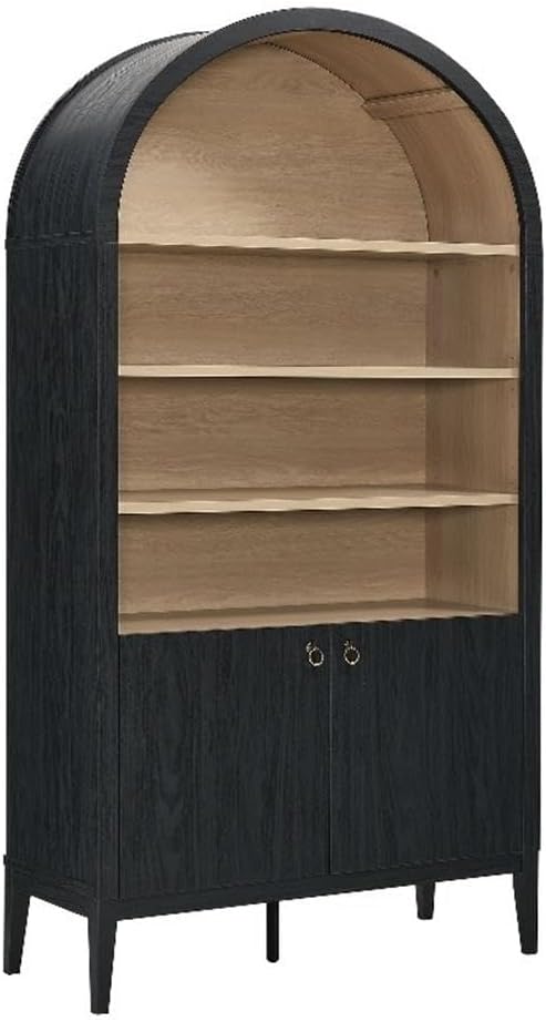 Modway Nolan Tall Arched Storage Display Cabinet in Black
