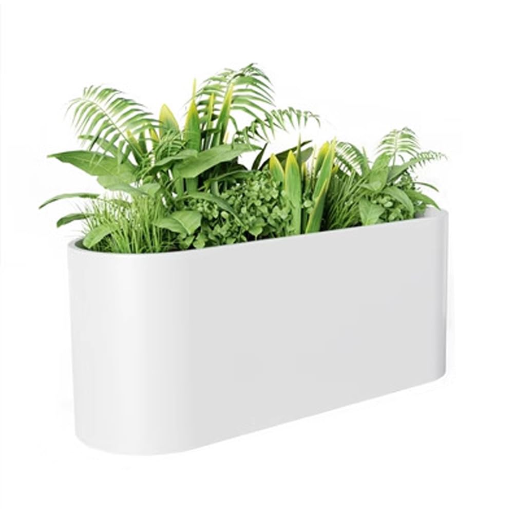 Sions Freestanding Planter Garden Beds, Outdoor Galvanized Planter Raised Garden Boxes, Raised Vegetable Gardens and Balcony Plant Tray Planting Beds,White 60cm*30cm*50cm
