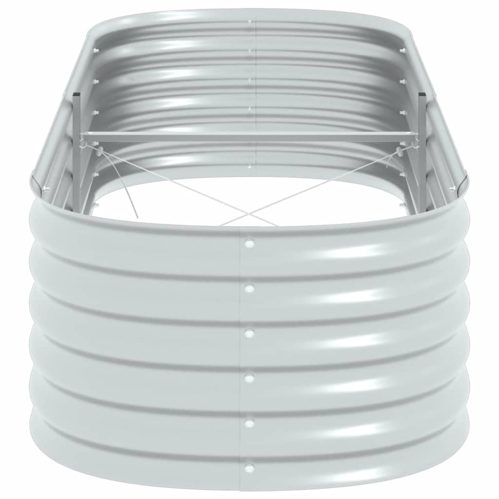 Logeirevo Outdoor Garden Raised Bed, Galvanized Steel Garden Planter Box, Metal Planter Box for Gardening Vegetables Flowers Herb, 94.5"x31.5"x17.3" Galvanized Steel Silver,-1756
