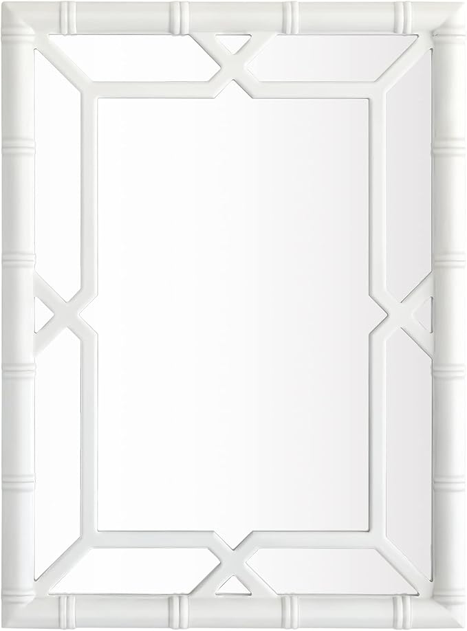 Bamboo-Look Solid Wood Window Pane Mirror 23" X 31"