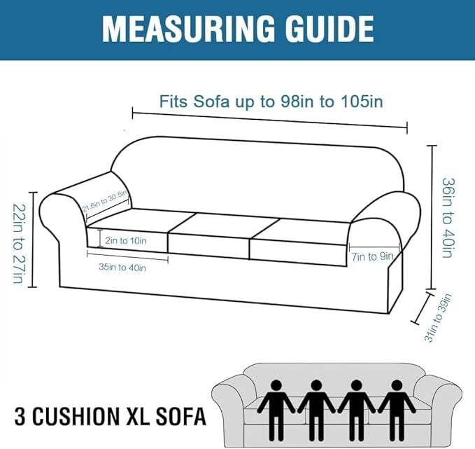 H.VERSAILTEX Modern Velvet Plush 4 Piece High Stretch Sofa Slipcover Cover Form