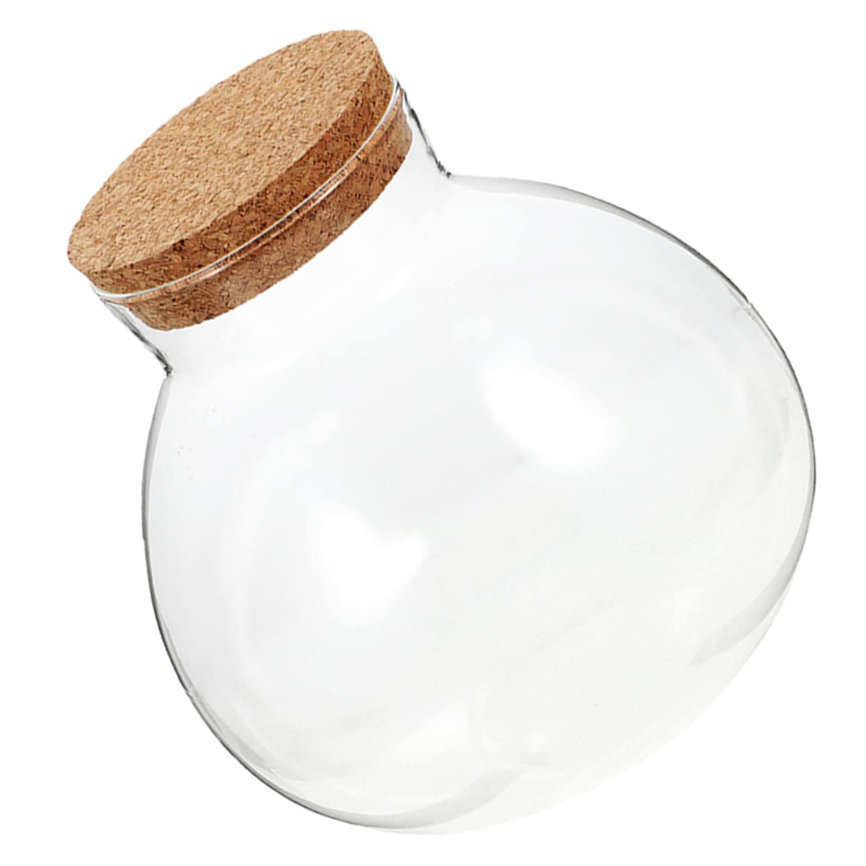 EPIGEIST Round Glass Terrarium Bottle with Cork Stopper Multi Purpose DIY Plant Holder for Succulents Home Decor and Events Micro Landscape Jar